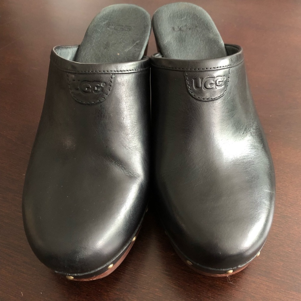 UGG black leather clogs